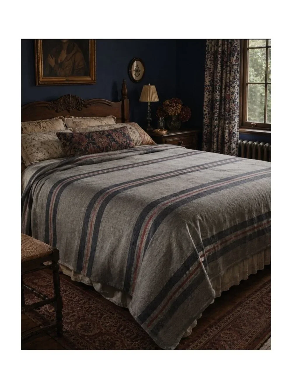Faribault Woolen Mill Gray Blanket 100% Virgin Wool Made USA 96 Inx 96 In*Read
